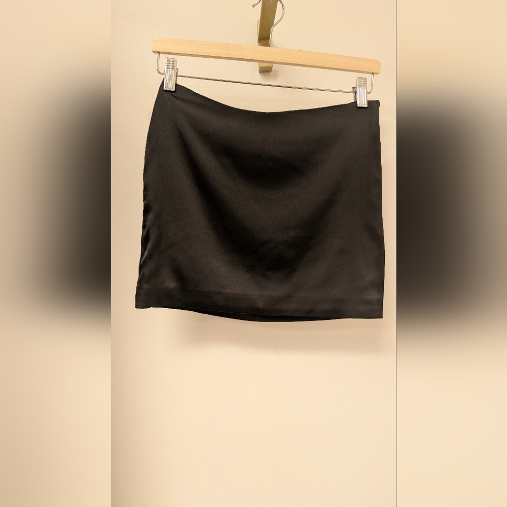 Sunday Best Black Satin  Mini Skirt
